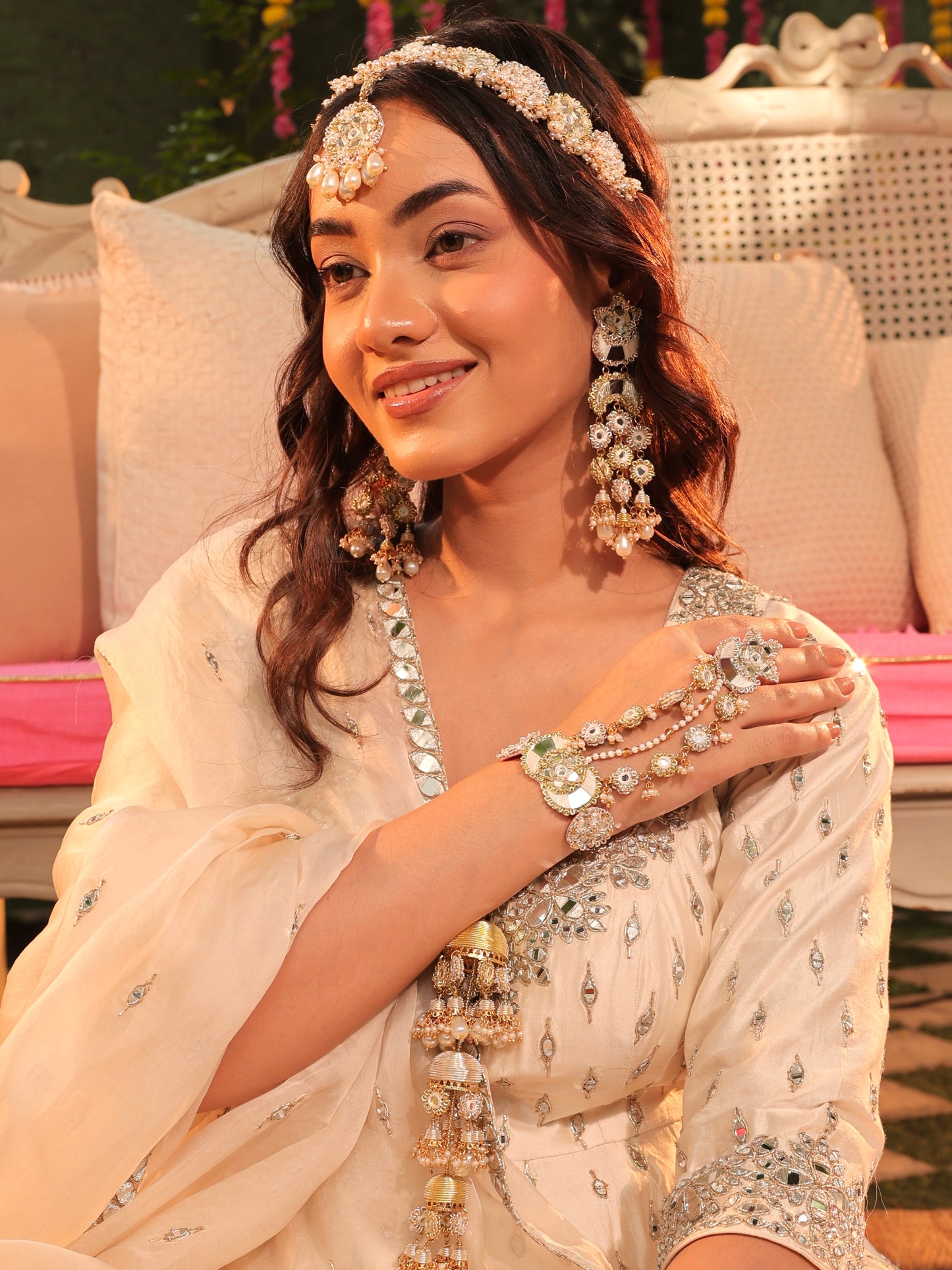 Gul Sitara Gold Pair of Embroidered Latkans