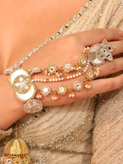 Gul Sitara Gold Pair of Hathphool