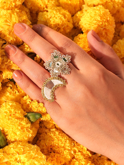 Gul Sitara Gold Ring Set