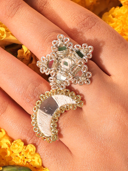 Gul Sitara Gold Ring Set