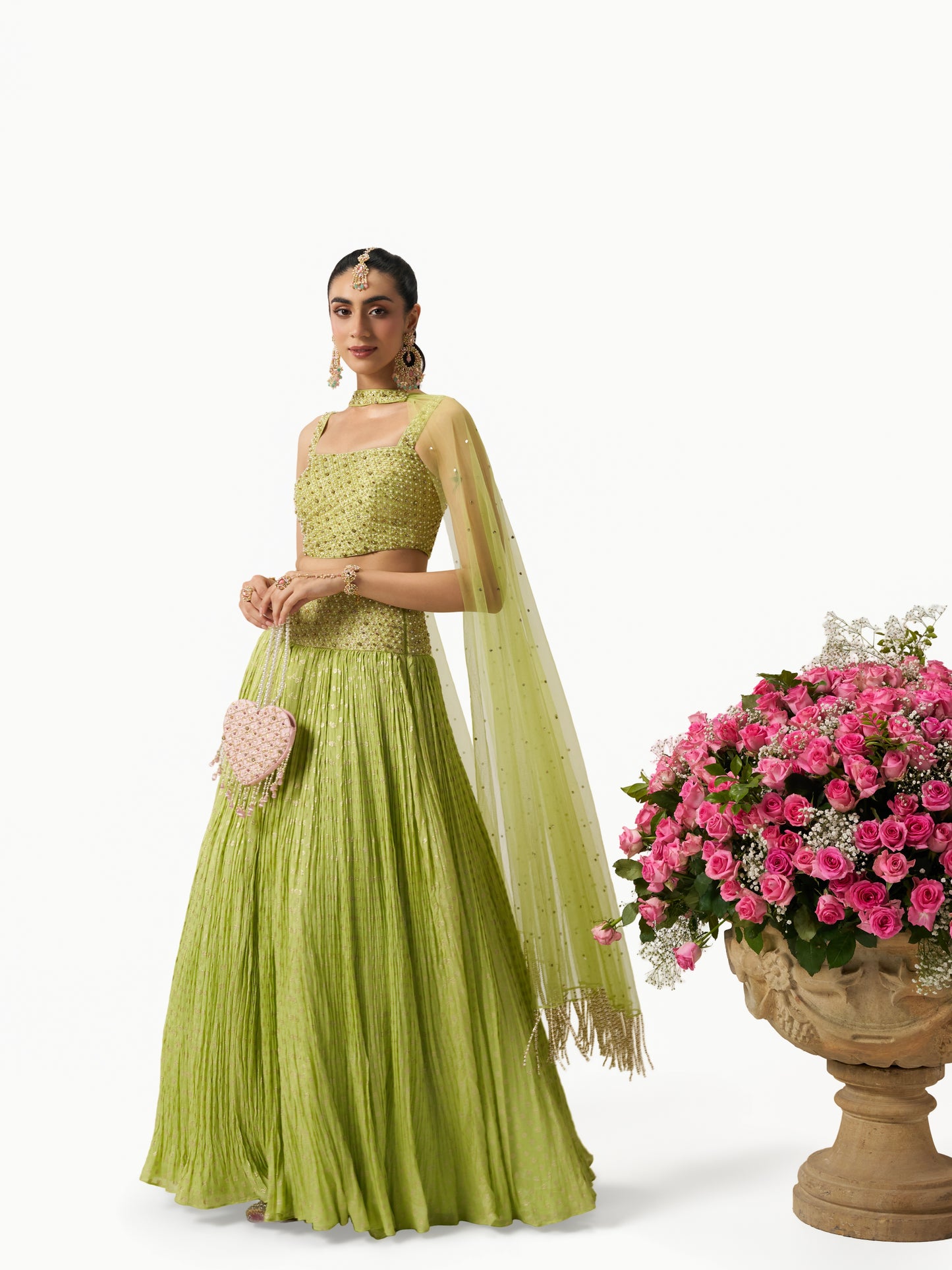 Mehbooba Lehenga Set - Lime Green