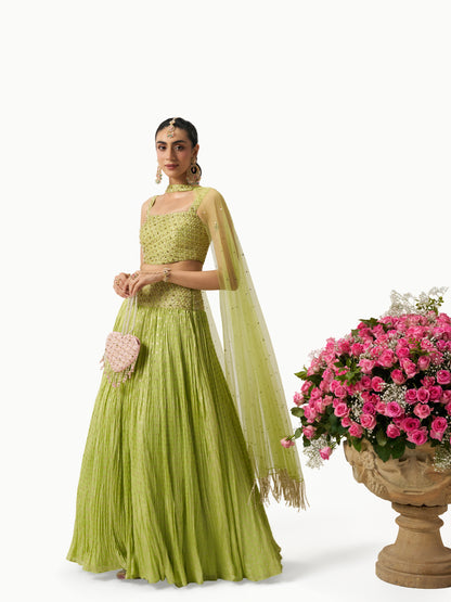 Mehbooba Lehenga Set - Lime Green
