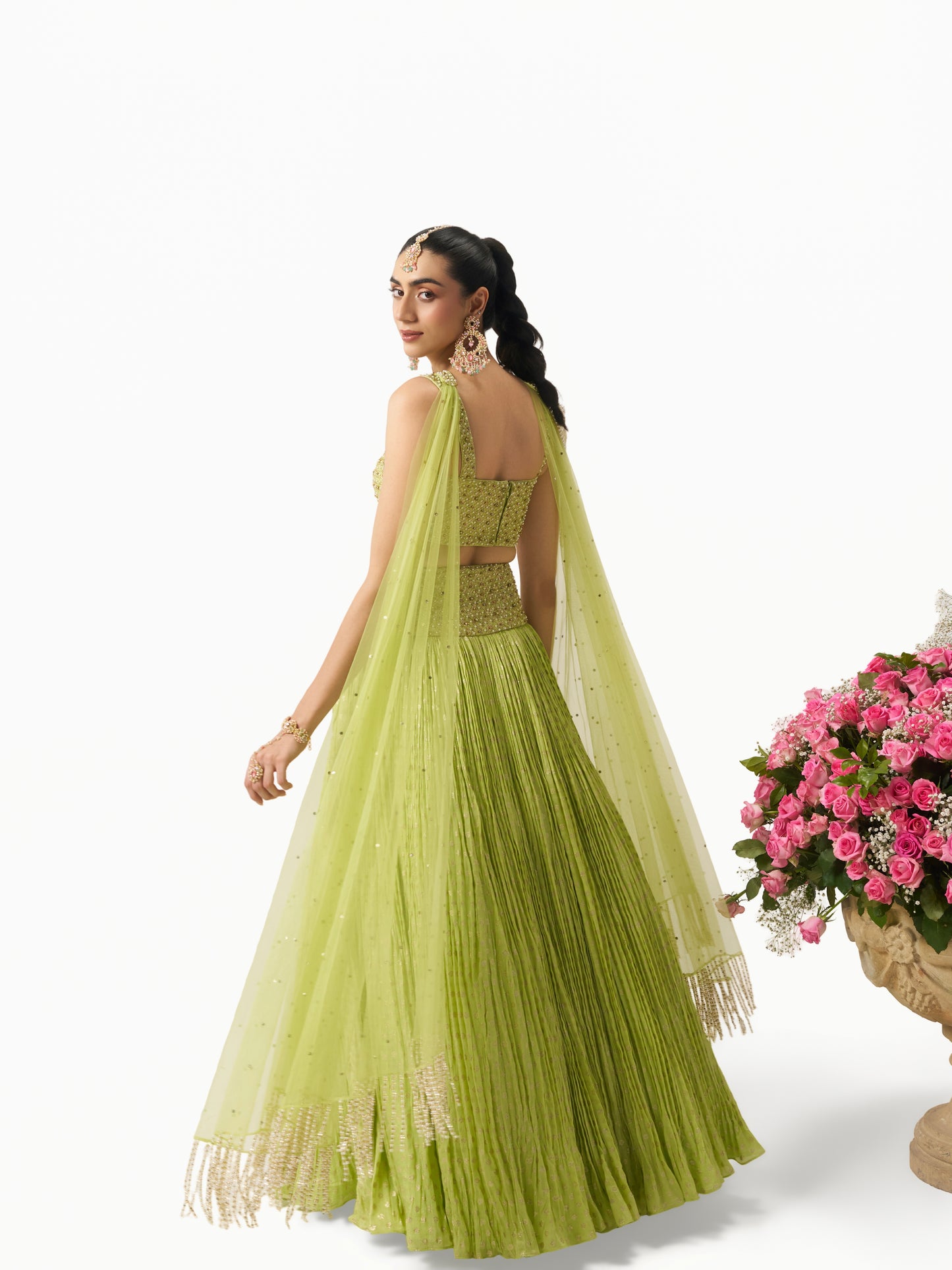 Mehbooba Lehenga Set - Lime Green