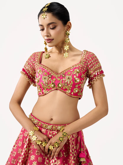 Mehbooba Lehenga Set - Rani Pink