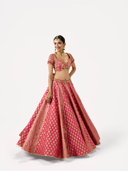 Mehbooba Lehenga Set - Rani Pink