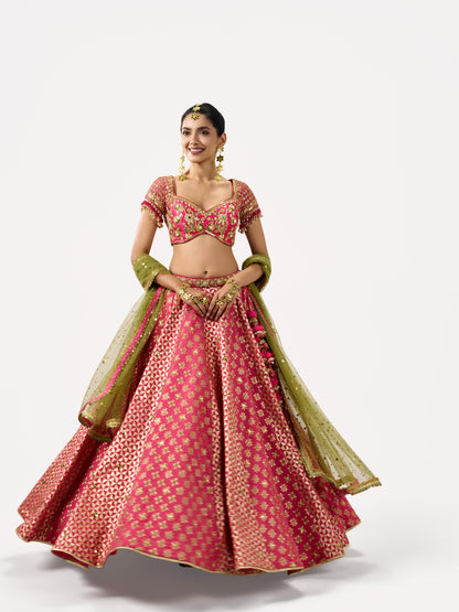 Mehbooba Lehenga Set - Rani Pink