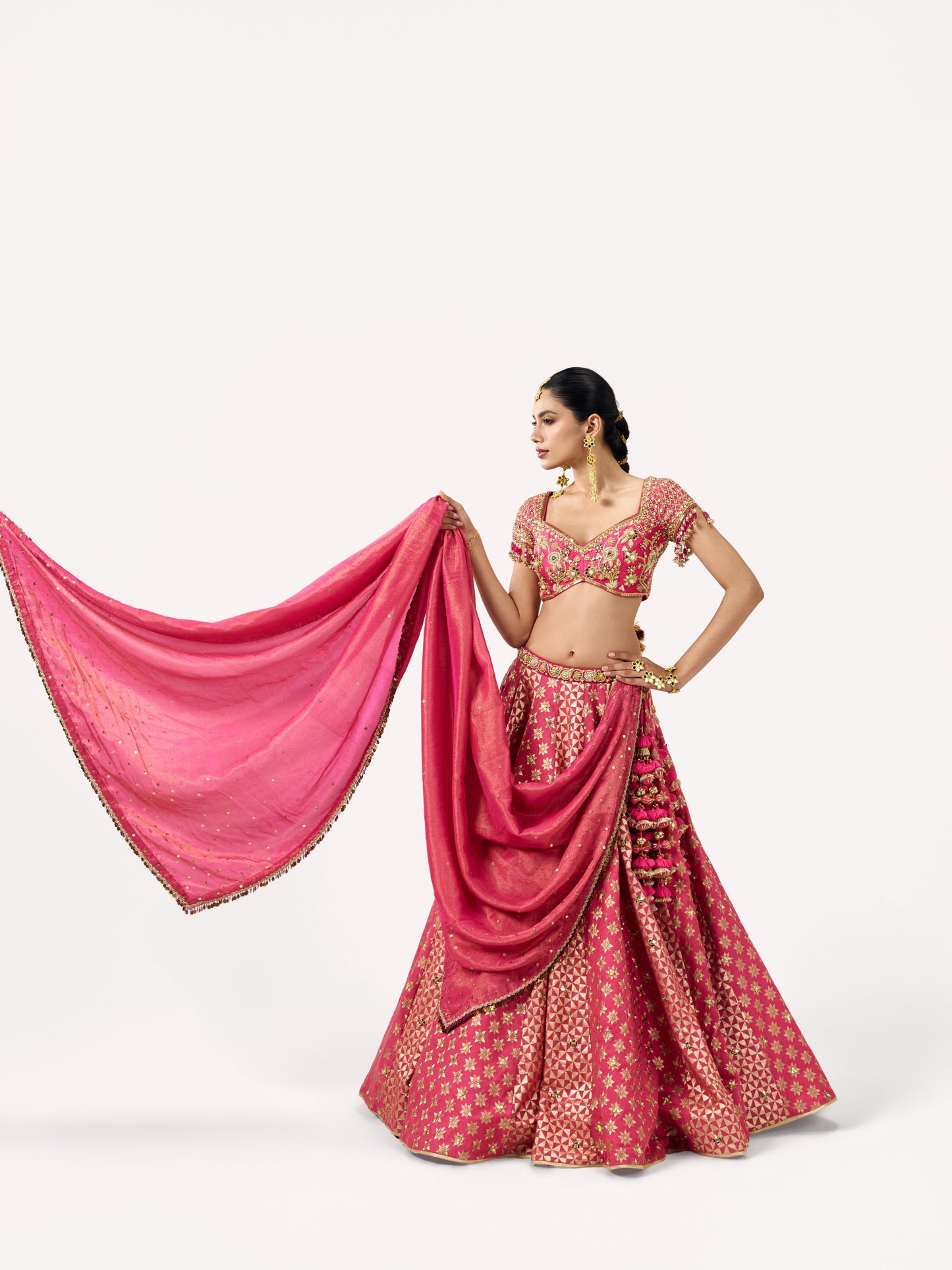 Mehbooba Lehenga Set - Rani Pink