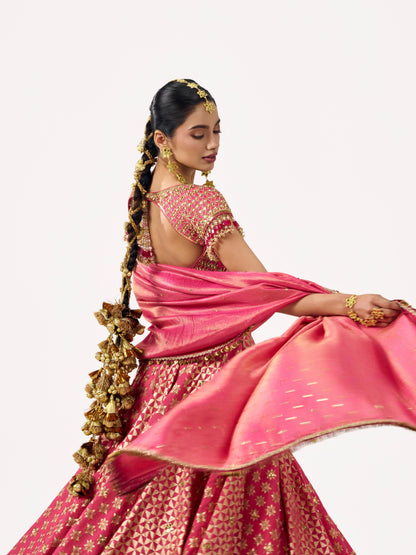 Mehbooba Lehenga Set - Rani Pink