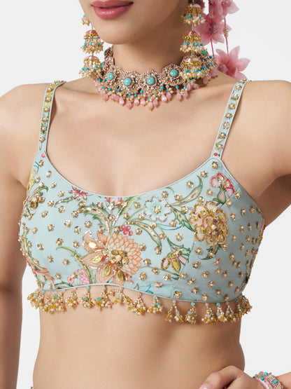 Dilruba Lehenga Set - Blue