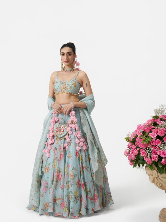 Dilruba Lehenga Set - Blue