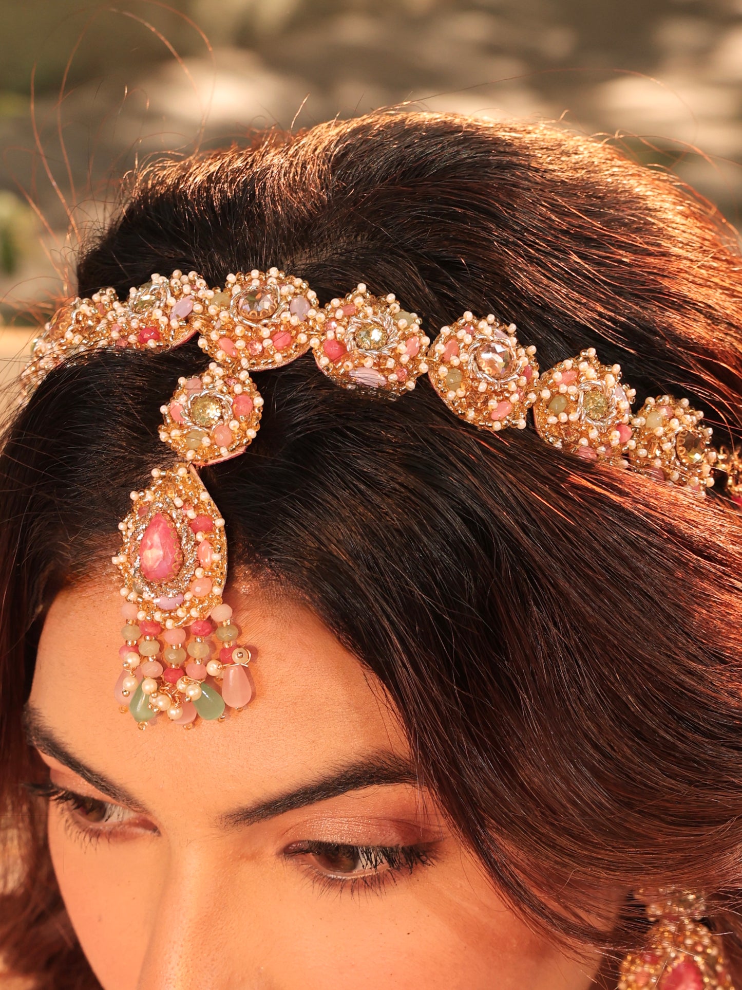 Dream Girl (Drop Earrings & Mathapatti Set)