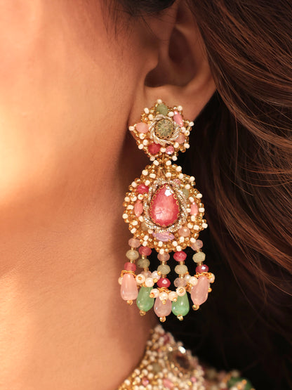 Dream Girl (Drop Earrings, Mathapatti, Necklace & Pair of Hathphool Set)