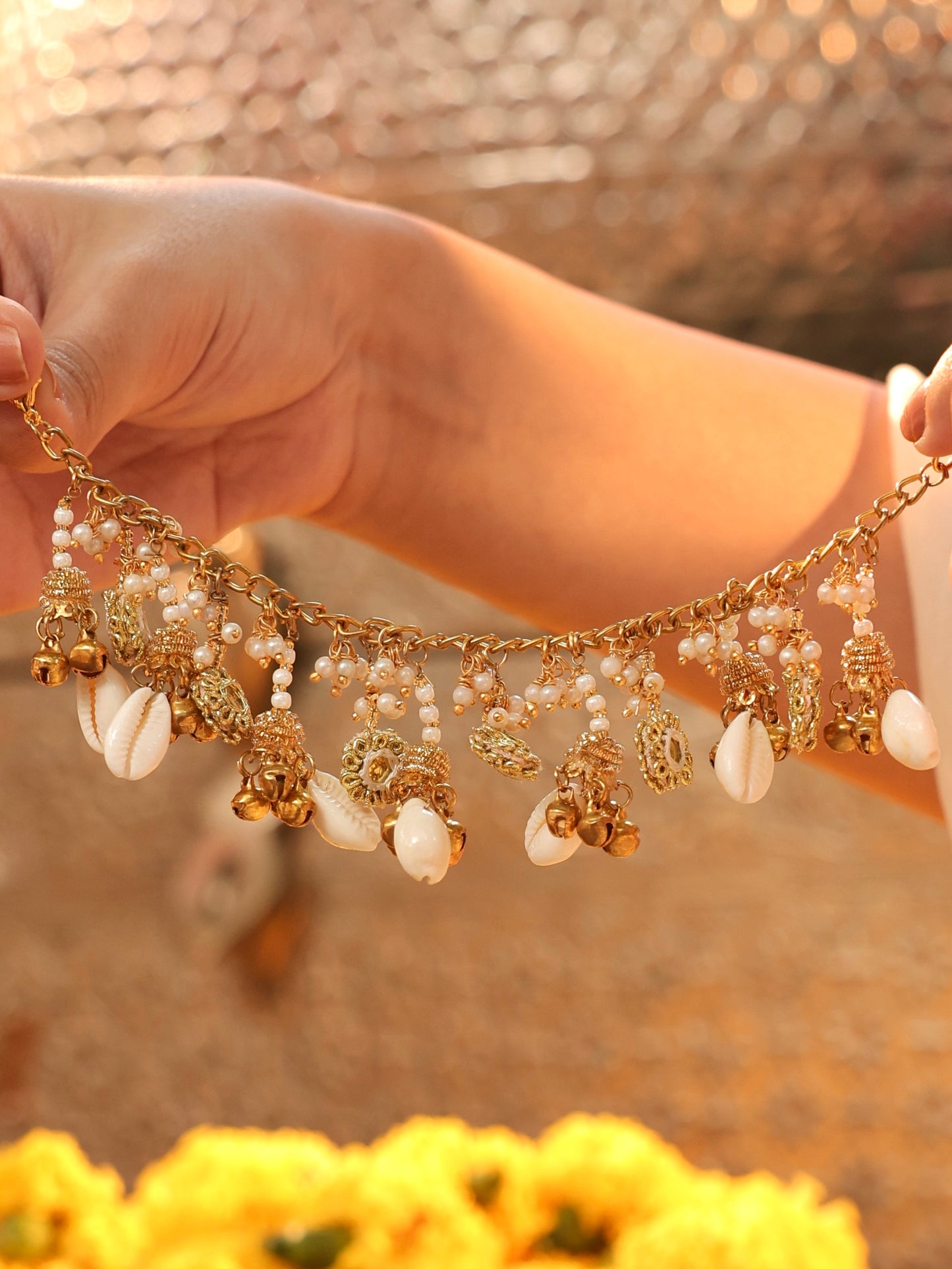 Kaju Katli Cowrie Earchains