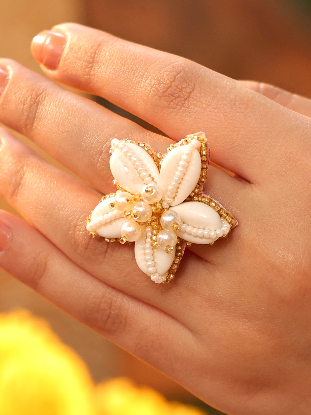 Kaju Katli Cowrie Ring