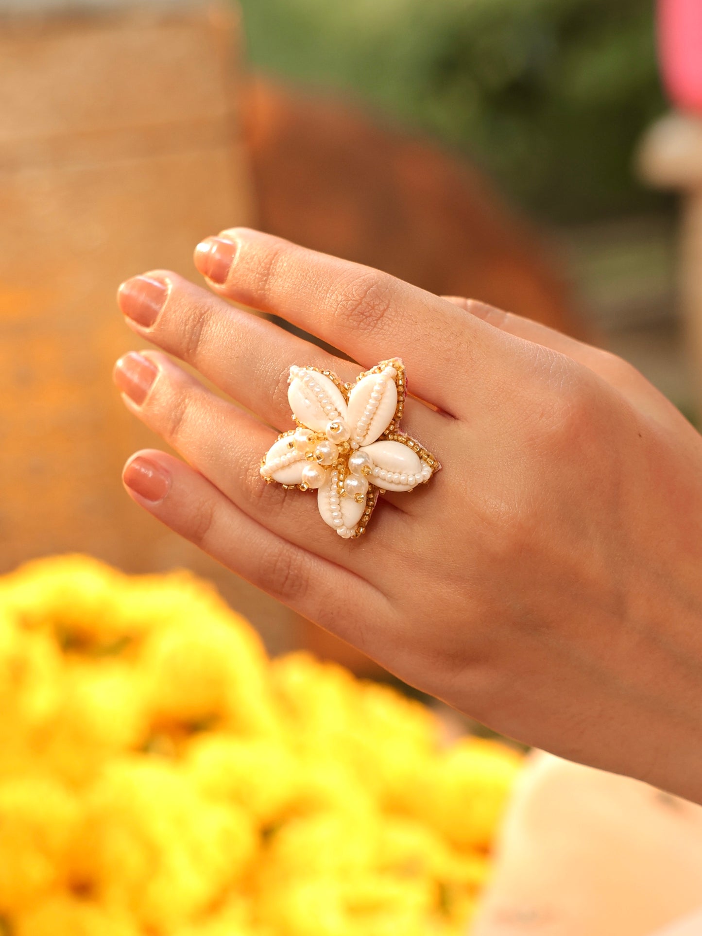 Kaju Katli Cowrie Ring