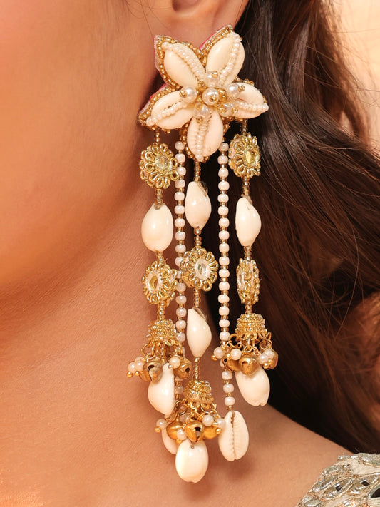 Kaju Katli Cowrie Earrings