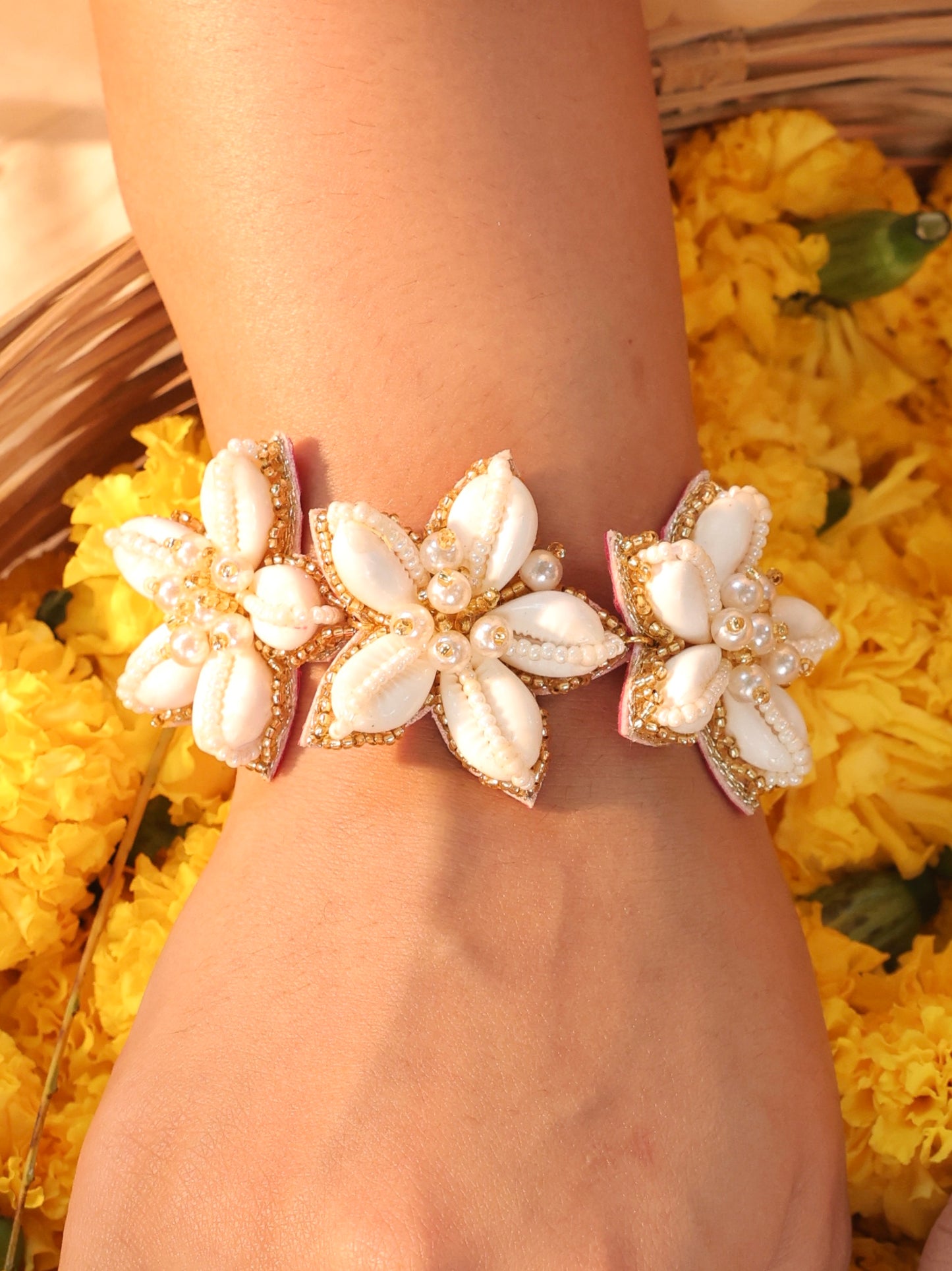 Kaju Katli Cowrie Pair Of Bracelets