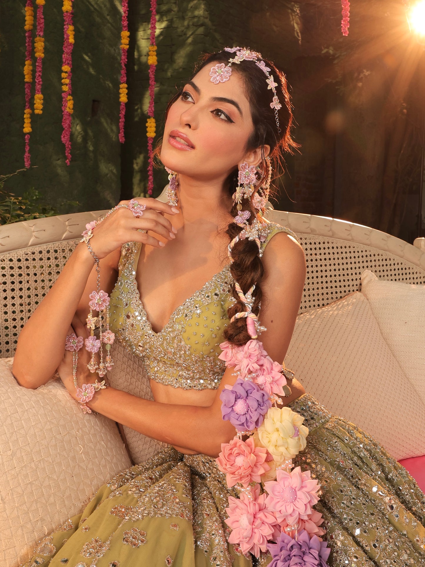 Floral Pixie Pair of Embroidered Latkans