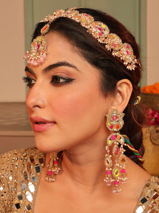 Gul Sitara Multi (Earrings & Mathapatti Set)
