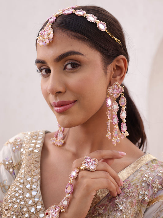 Ishq Lilac (3 Tier Earrings, Mathapatti & Pair of Hathphool)