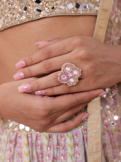 Ishq Lilac (2 Tier Earrings, Mangtikka, Necklace with Drops & Pair of Bracelets with Ring)