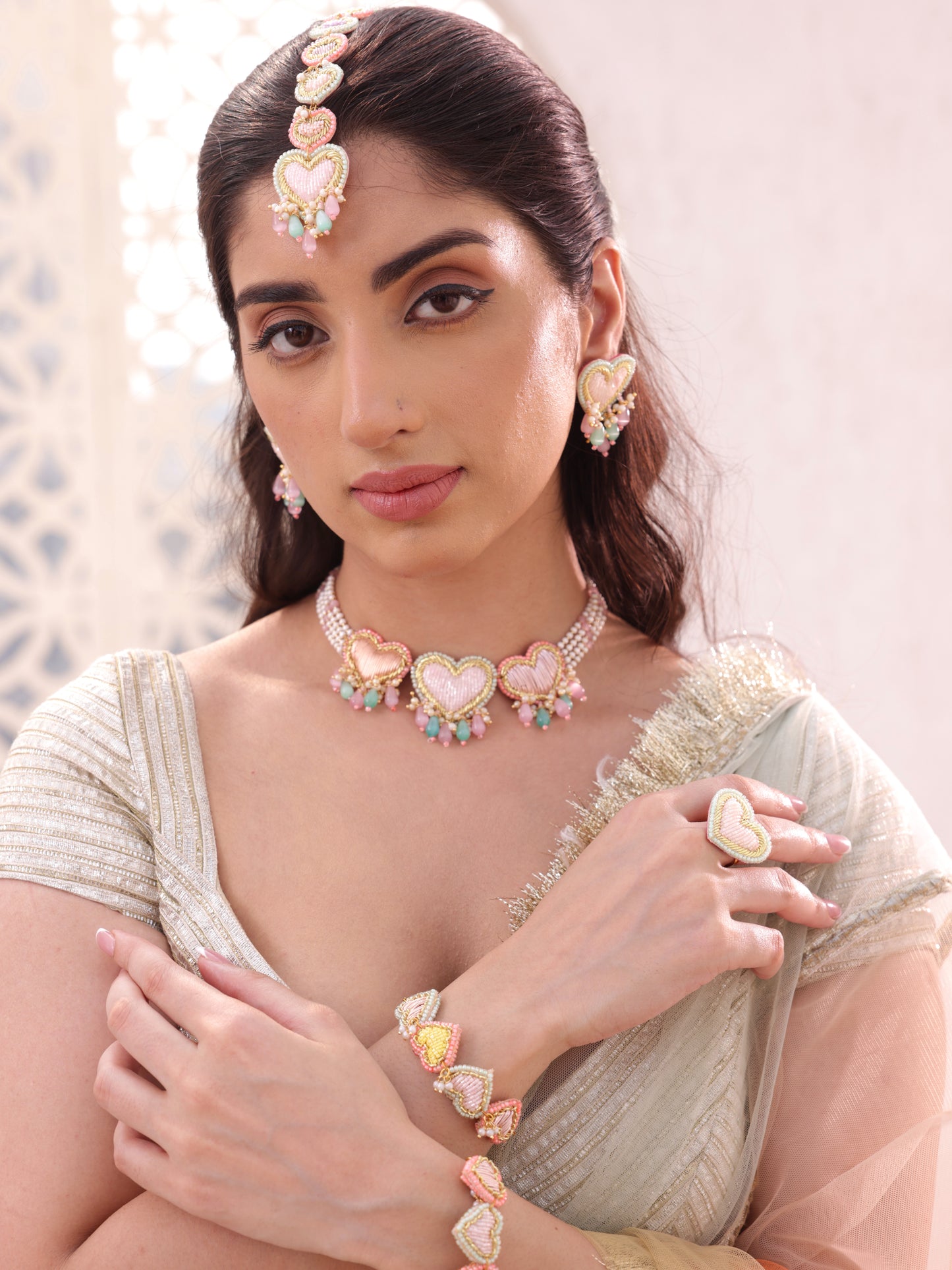 Love Bug (Stud Earrings, Mangtikka, Choker, Pair Of Bracelets & Ring)