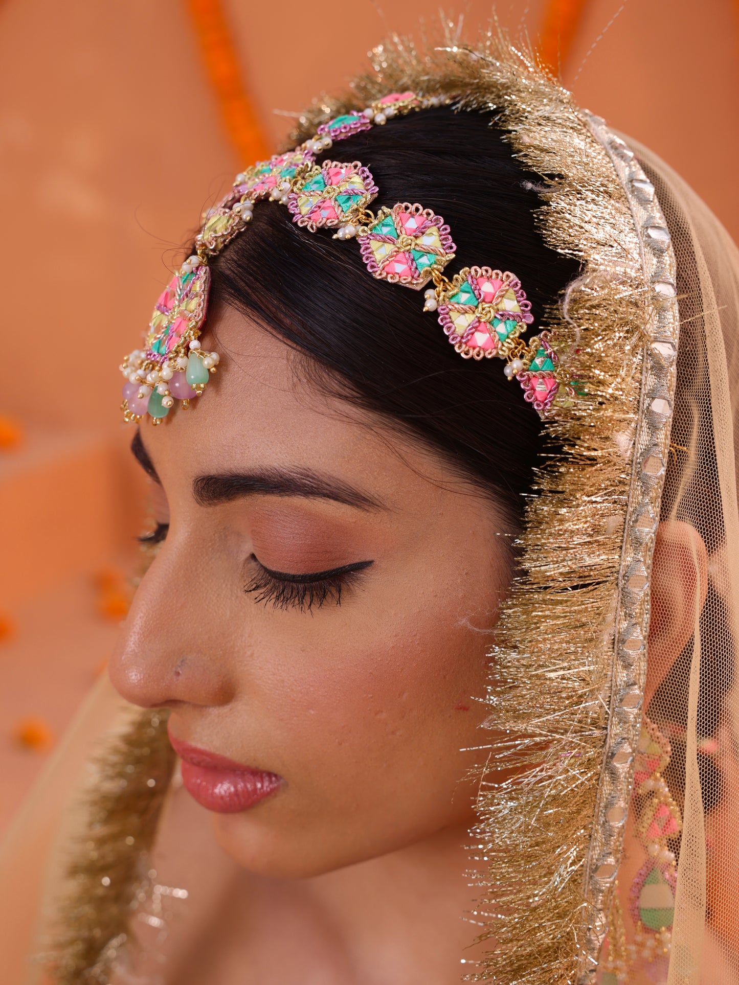Masakali (Earrings, Mathapatti, Sleek Necklace & Pair of Hathphool)
