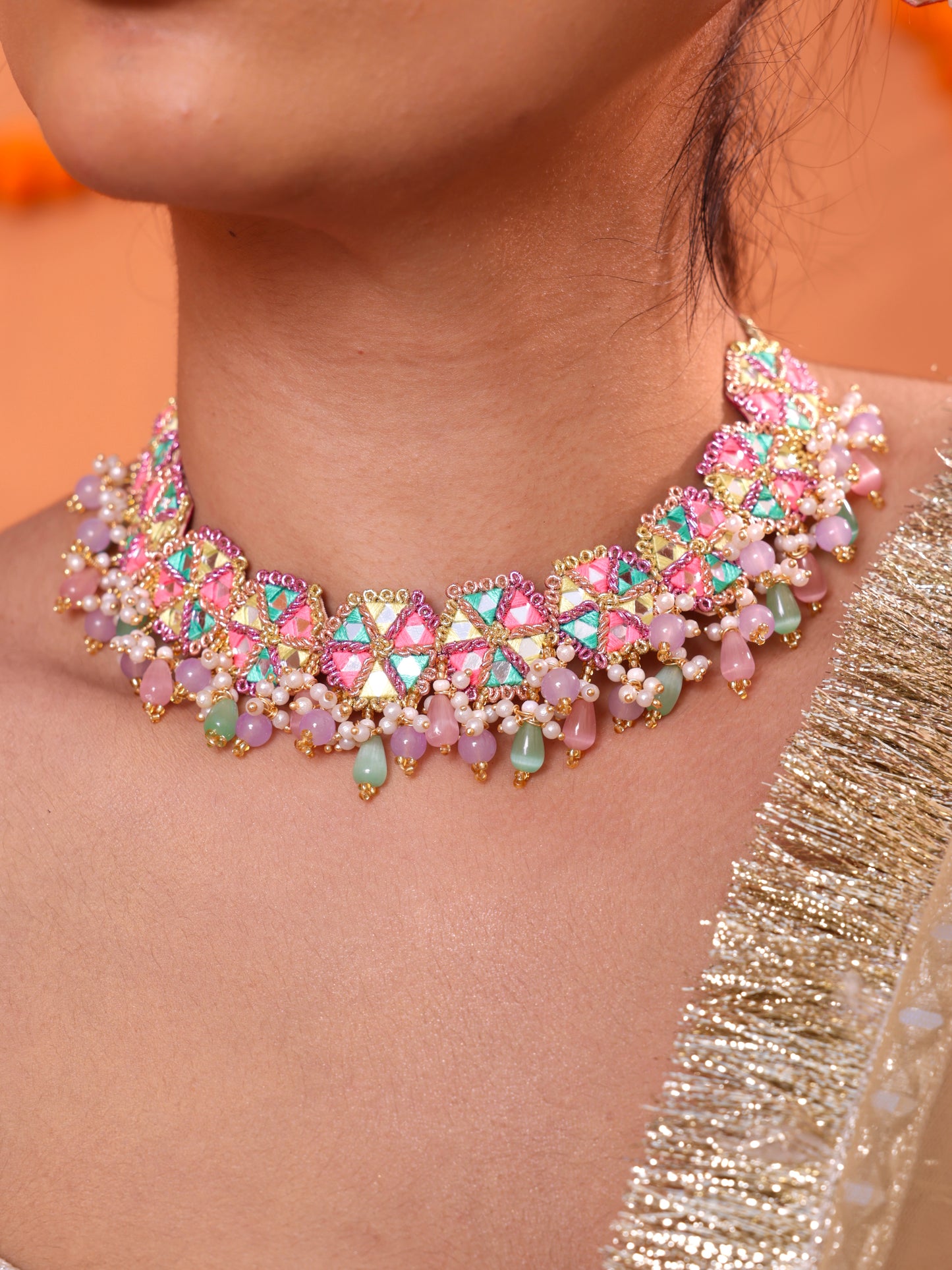 Masakali (Earrings, Mathapatti, Sleek Necklace & Pair of Hathphool)