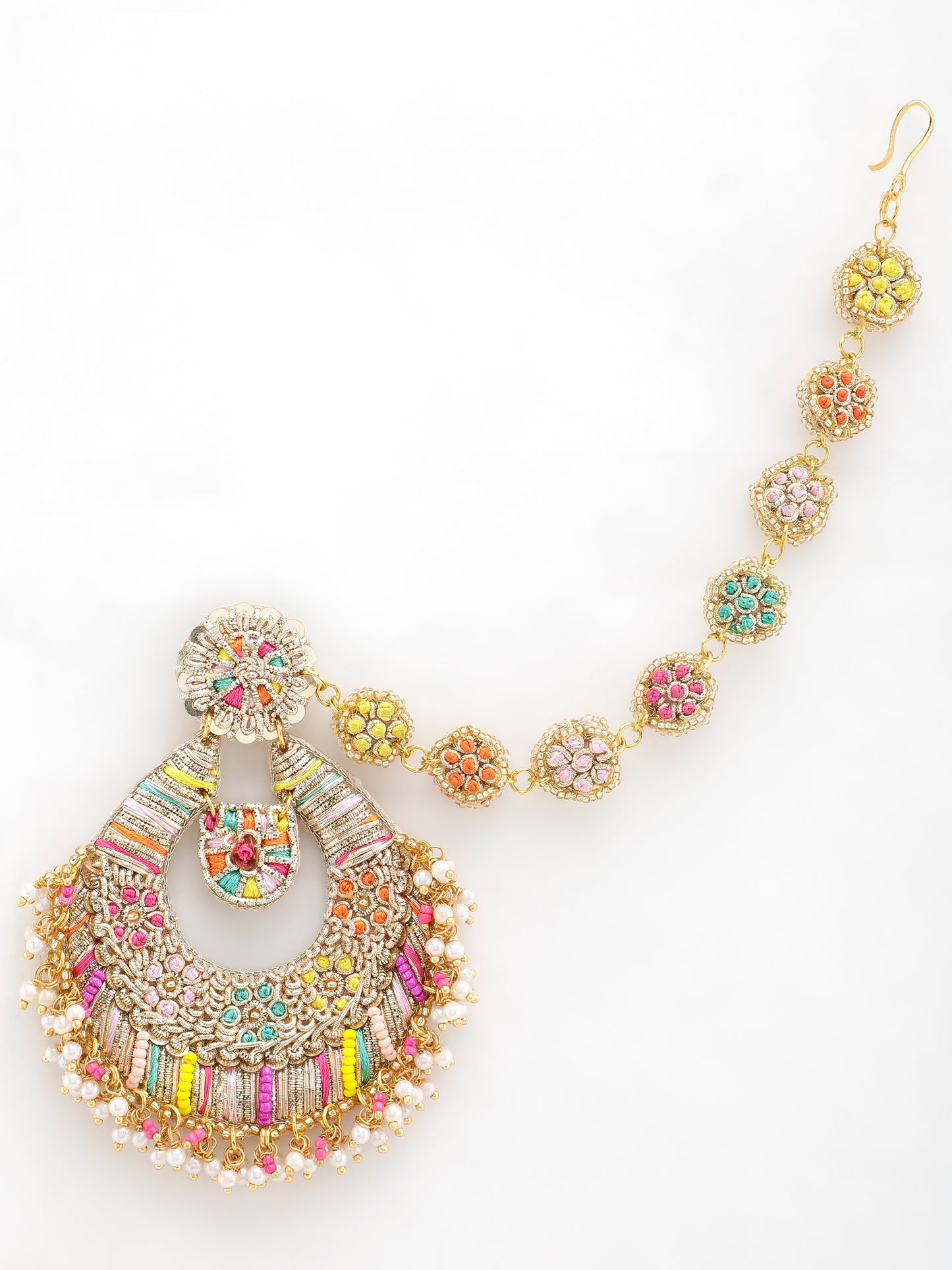 Mini Rang Earrings With Single Layer Earchain