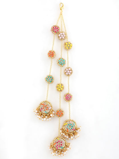 Mini Rang Pair Of Embroidered Latkans