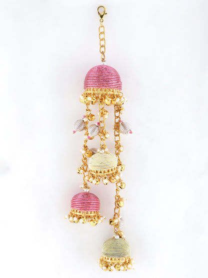 Noor Pair of Metal-Dabka Latkans