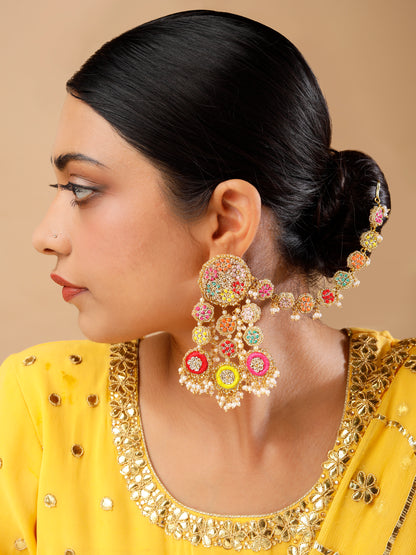 Ramya Earrings With Single Layer Earchain