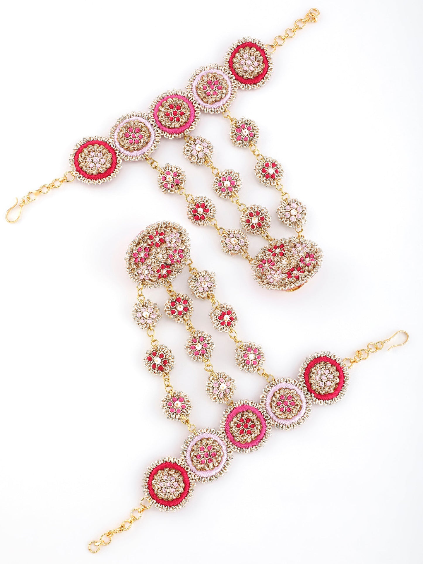 Ramya Rose (Earrings, Mangtikka, Necklace & Pair of Hathphool)