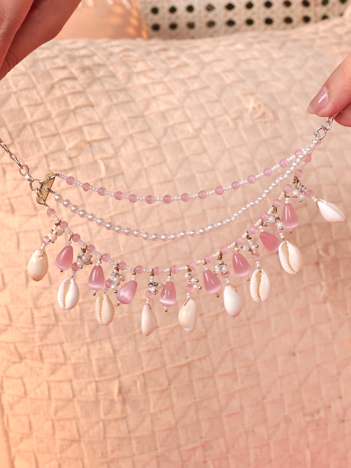 Rose Cowrie Earchains