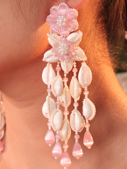 Rose Cowrie Earrings