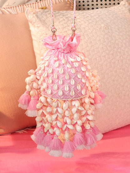 Rose Cowrie Potli (Mini)