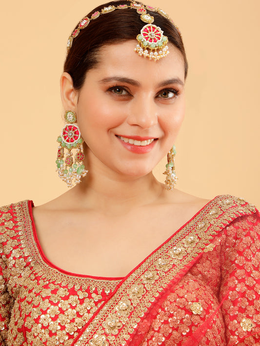 Saanjh (Earrings & Mathapatti Set)