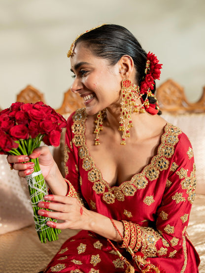 Sindoor Long Earrings with Earchains
