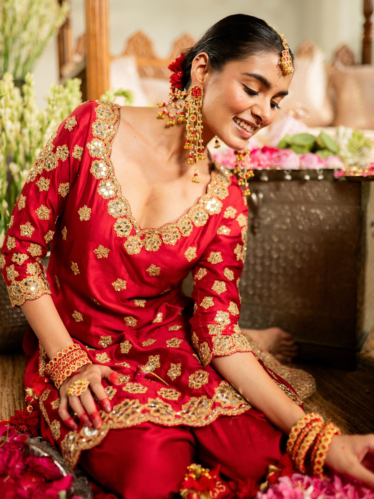 Long Sindoor Earrings