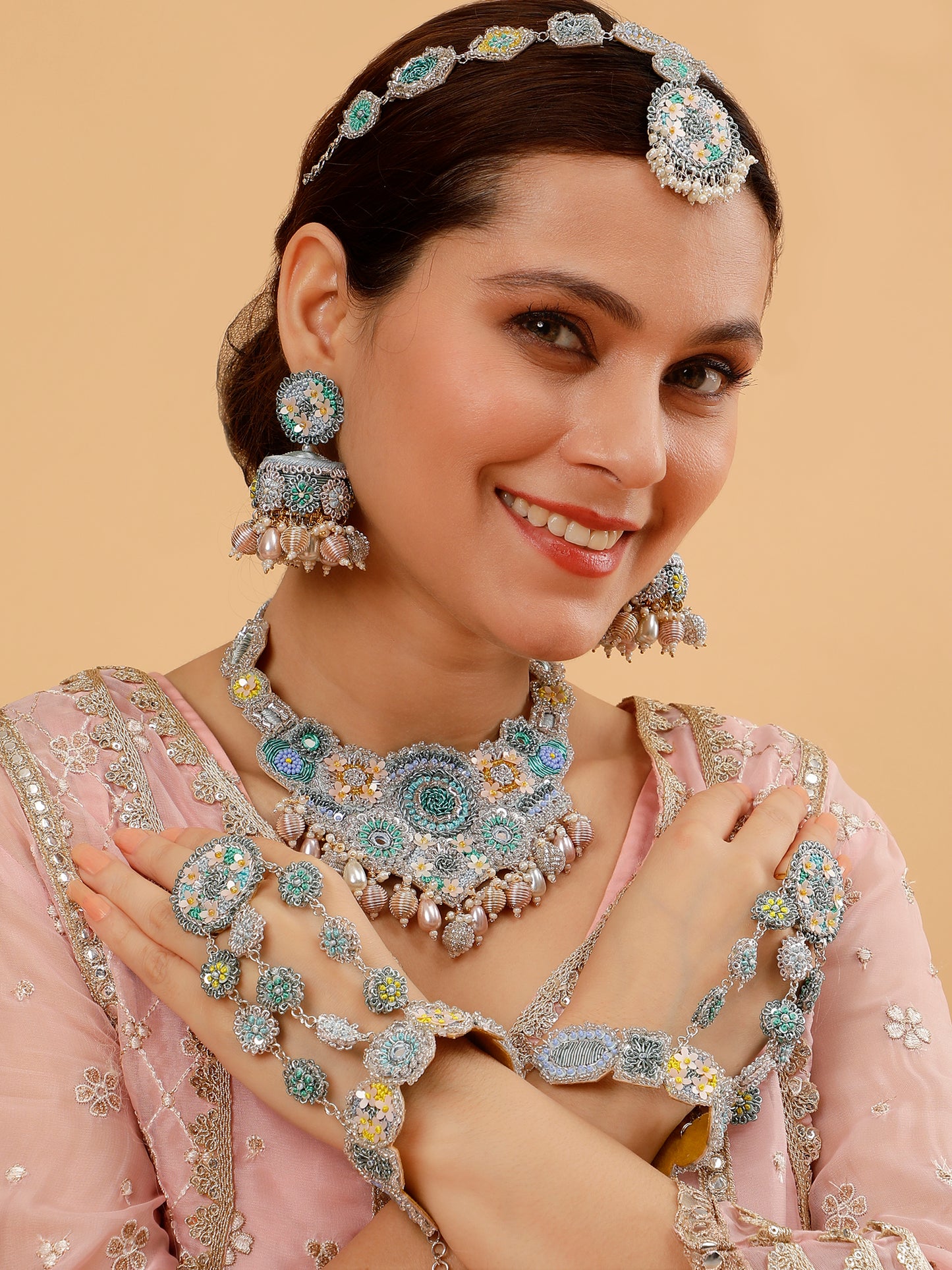 Stardust (Earrings, Mathapatti, Necklace & Pair of Hathphool)