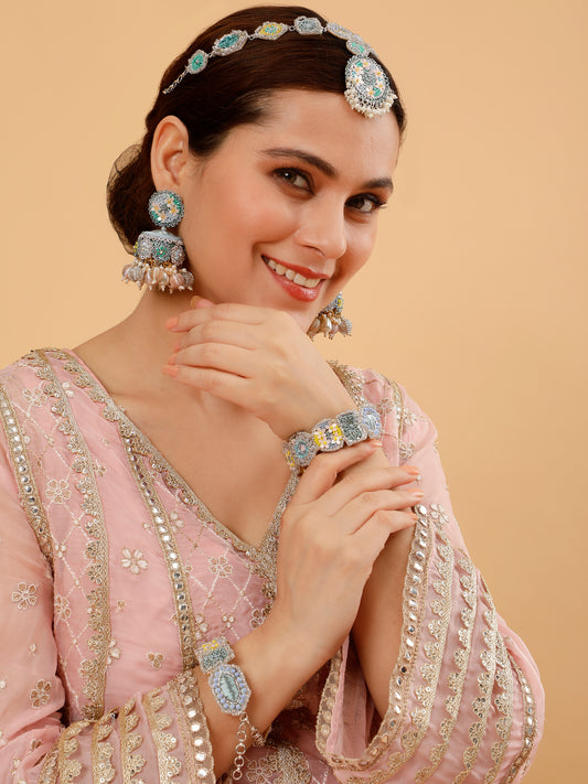 Stardust (Earrings, Mathapatti, & Pair of Bracelets)