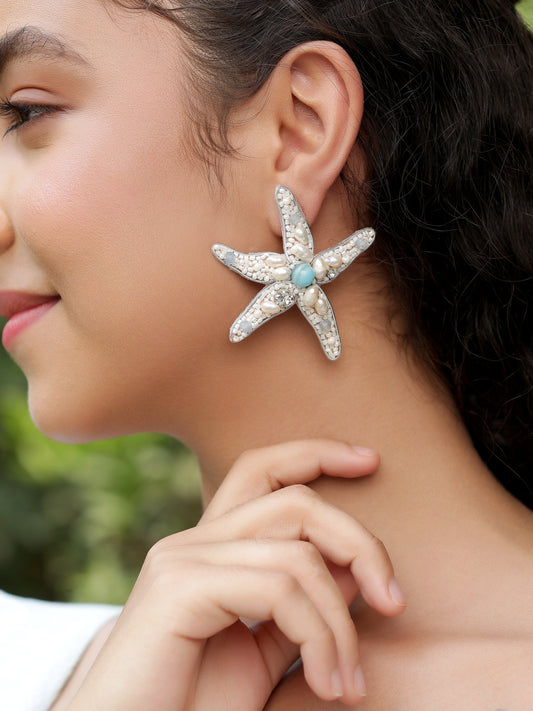 Starfish Earrings - Blue