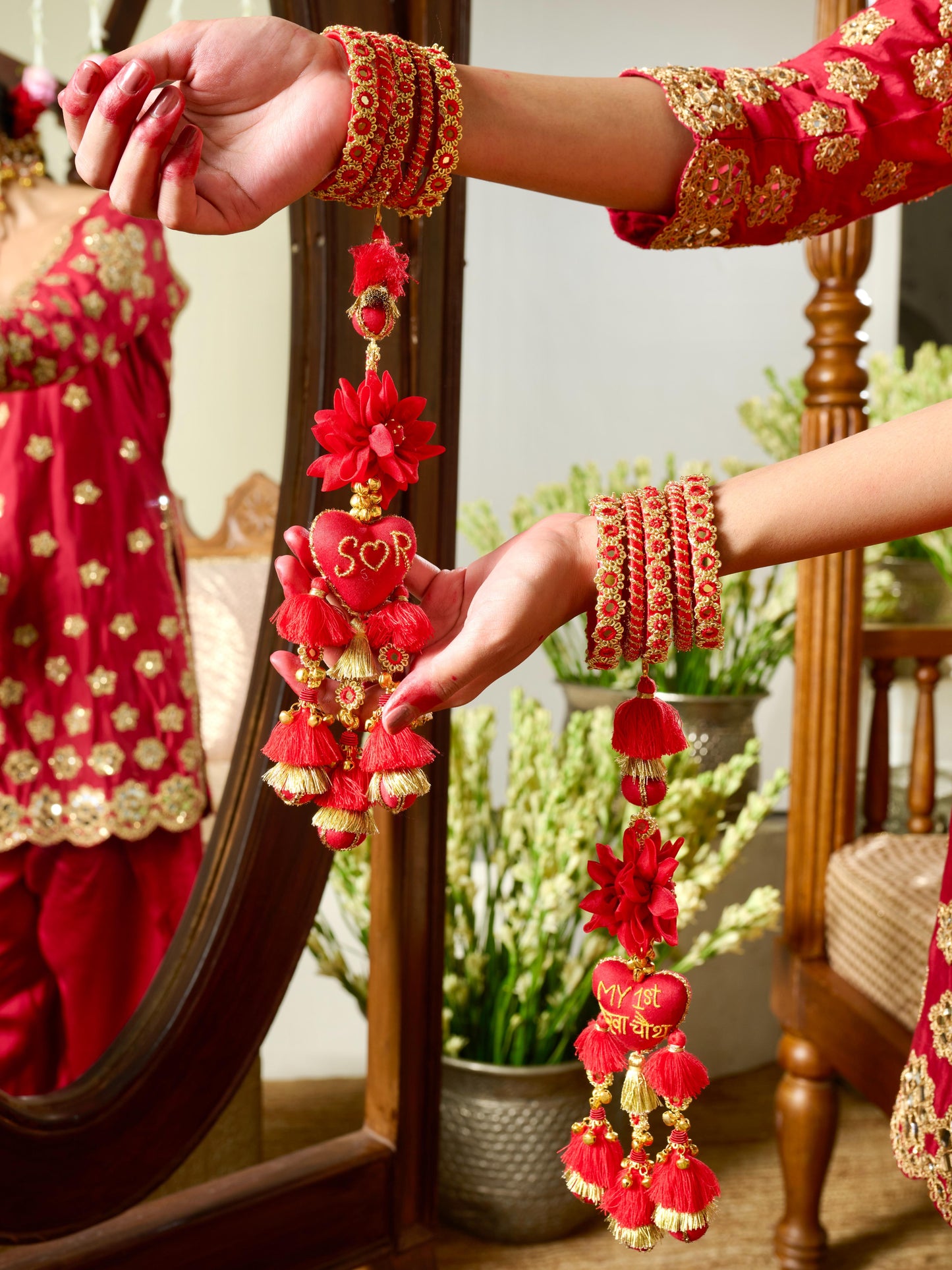 Sindoor Bangle Set with My First Karwa Chauth Latkan (Single Hand)