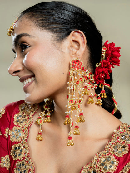 Sindoor Long Earrings with Earchains