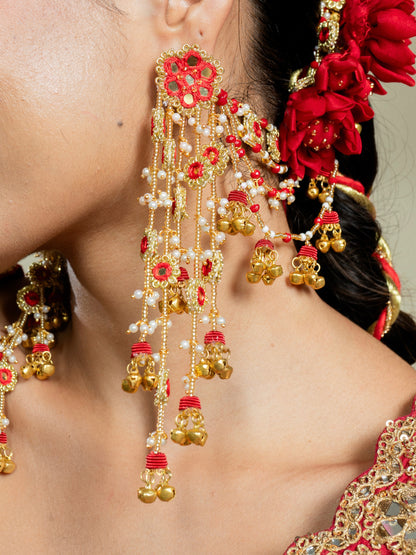 Sindoor Long Earrings with Earchains
