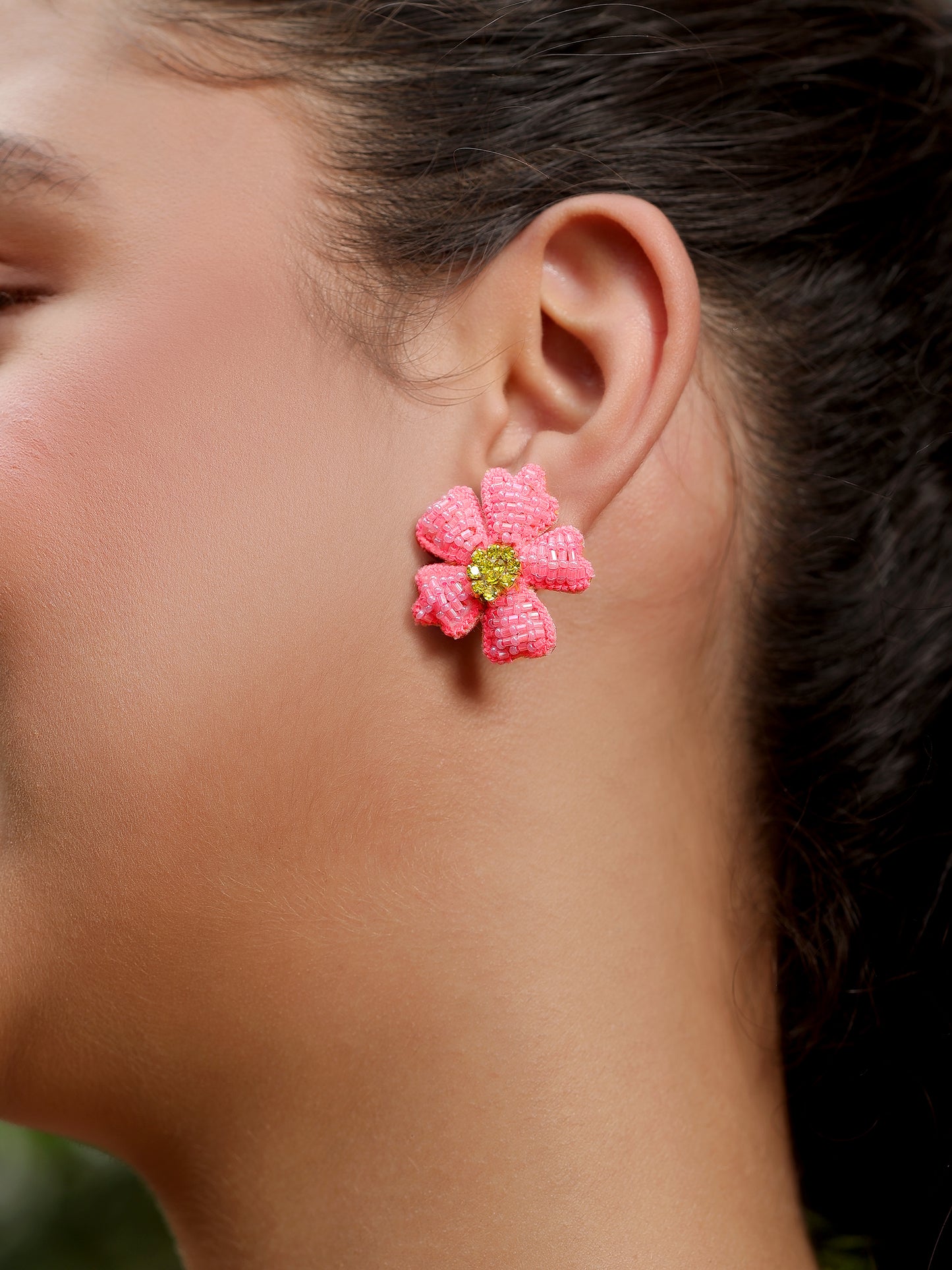 Bloom Earrings - Neon Pink