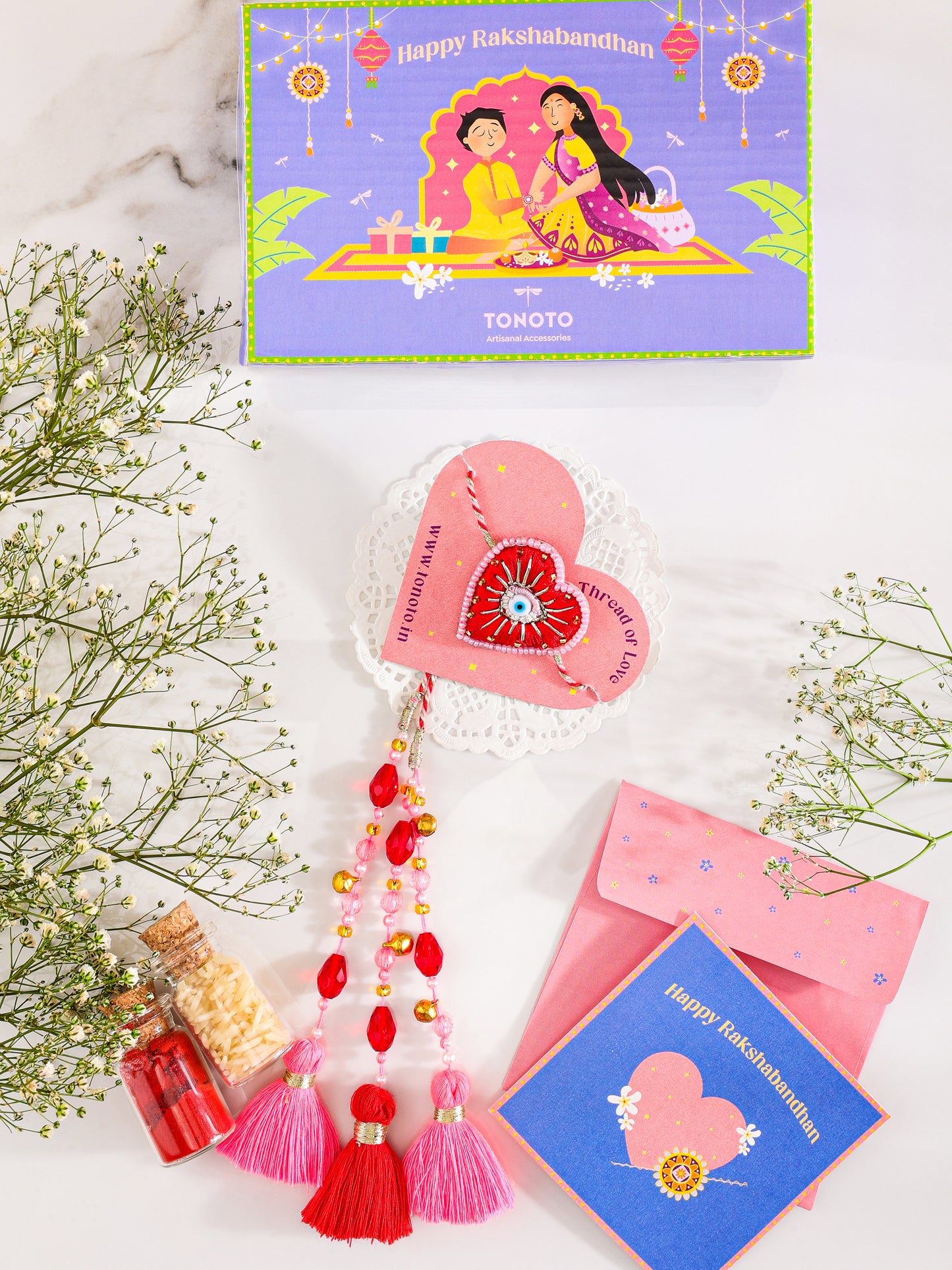 Evil Eye Heart Lumba Rakhi