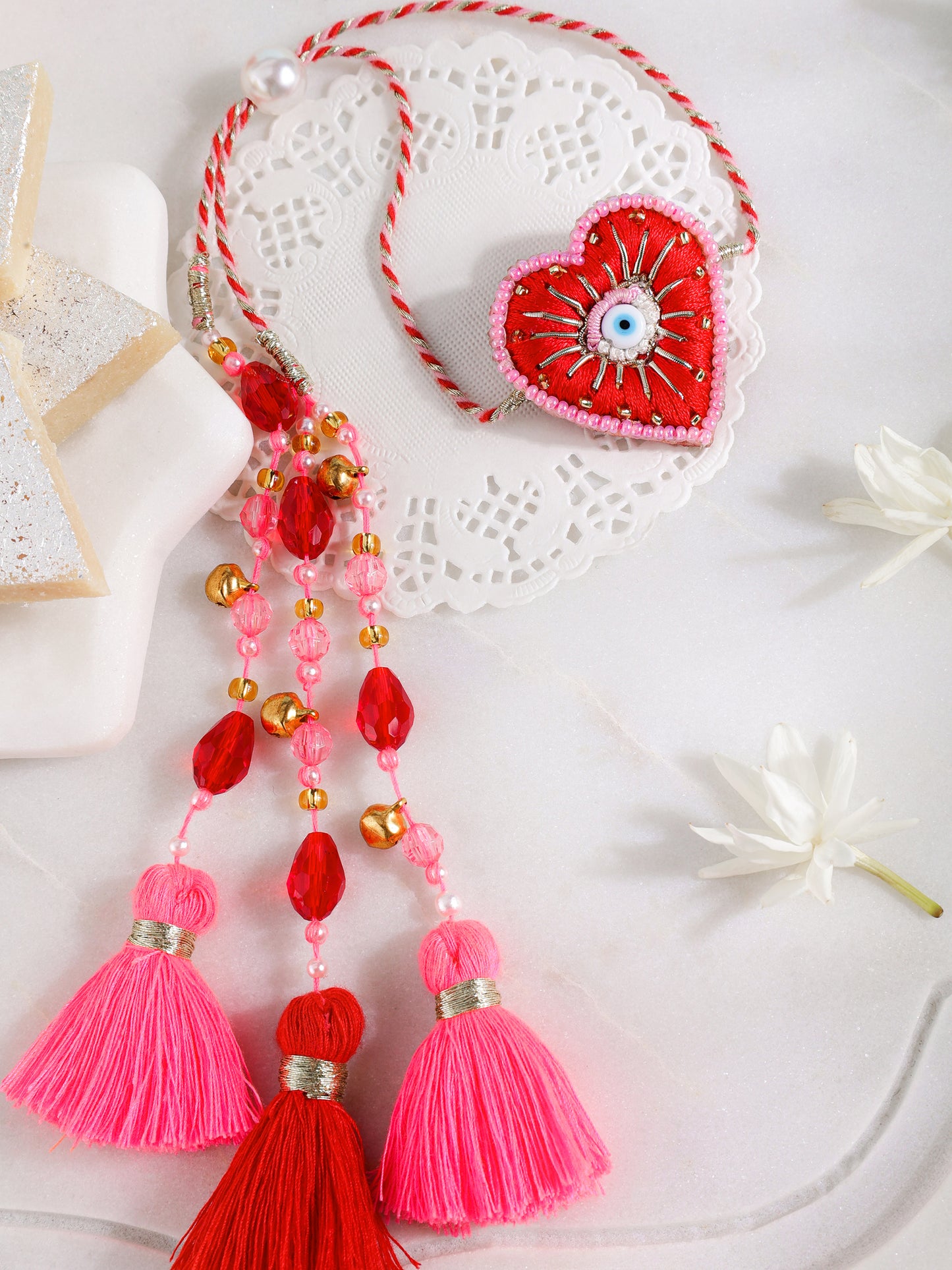 Evil Eye Heart Lumba Rakhi