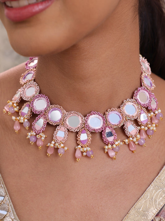 Ishq Lilac Sleek Necklace with Drops