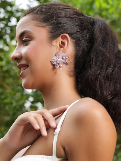 Lavender Rose Earrings